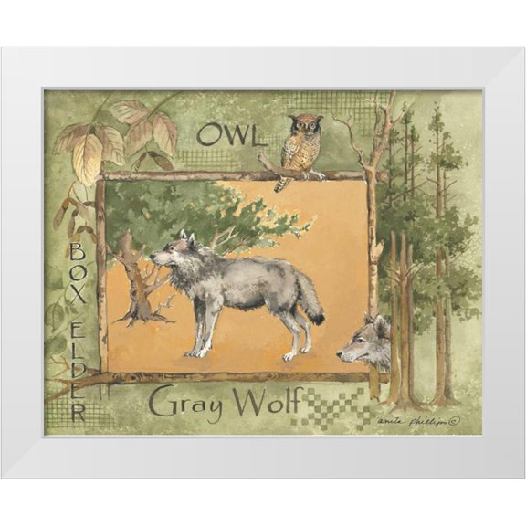 Phillips, Anita 14x12 White Modern Wood Framed Museum Art Print Titled - Gray Wolf
