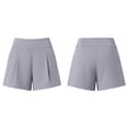 thumbnail image 7 of Miluxas Women's High Waisted Pleated Shorts Lightweight Flowy Casual Wide Leg Shorts with Pockets Comfy Summer Shorts for Yoga Workout Gray, 7 of 7