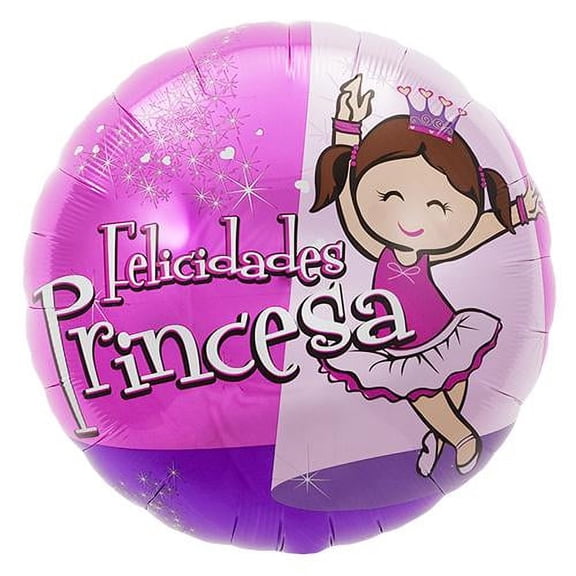 LOONBALLOON Sentiments Balloons, 18″ FELICIDADES PRINCESA SPOTLIGHT