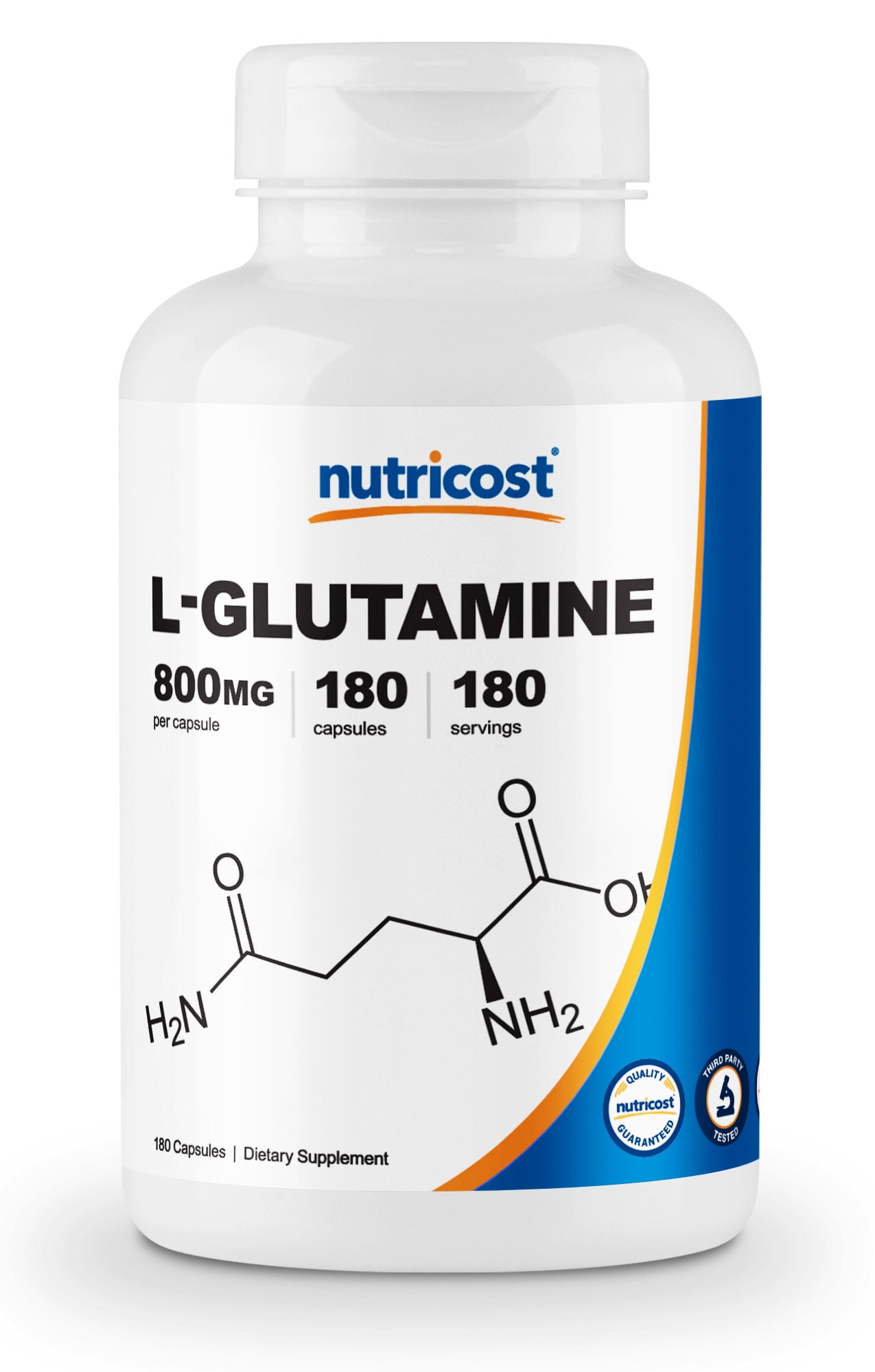 Nutricost LGlutamine 800mg, 180 Capsules