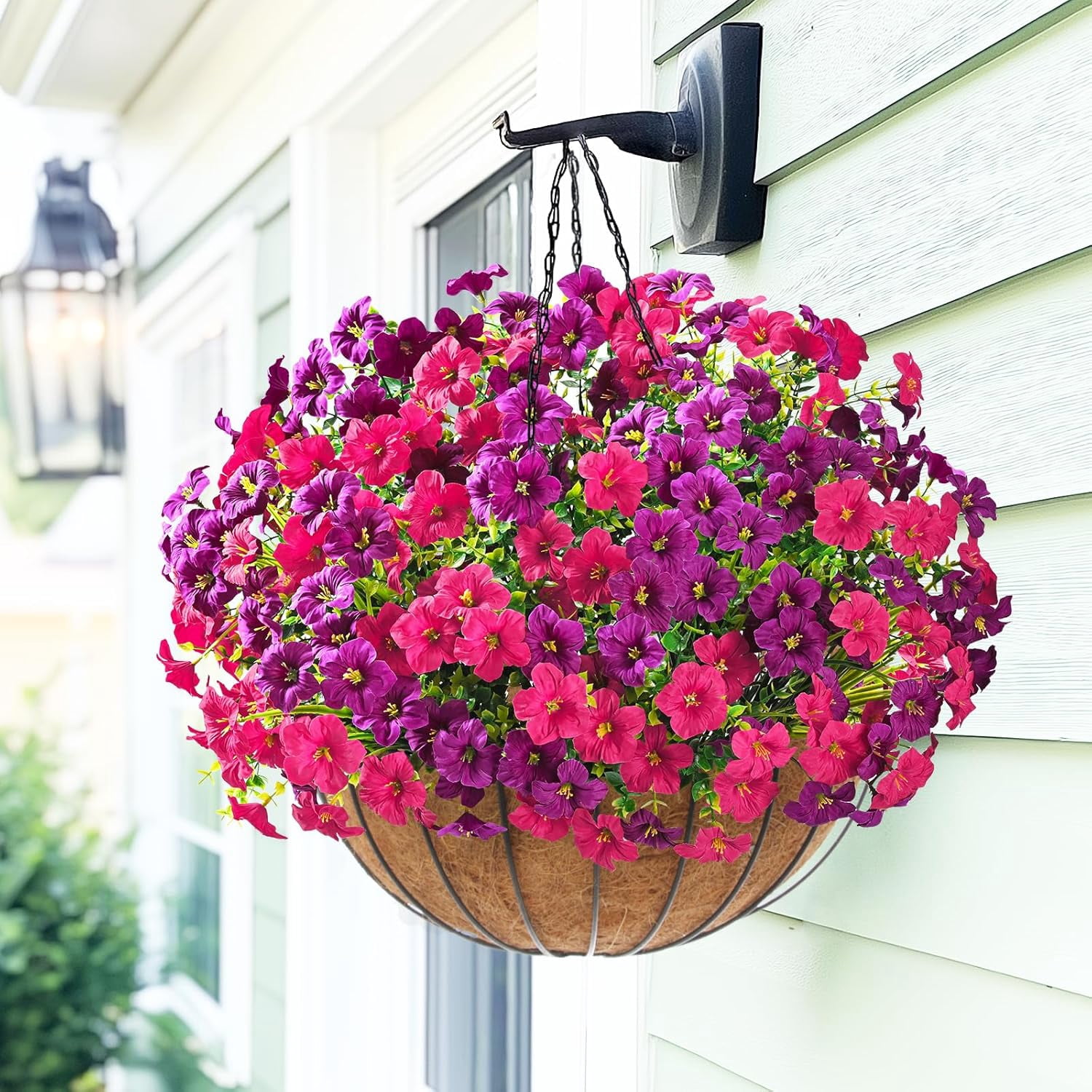 Waipfaru Artificial Flowers for Outdoors Fake Plants Outside Decoration, 24 Bundles UV Resistant Silk Morning Glory,Realistic Faux Flowers for Planter Porch Patio Yard Decor