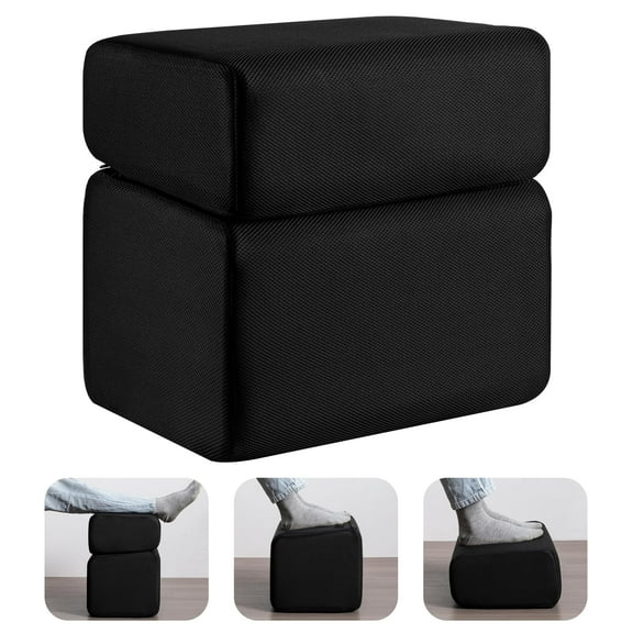 Ganondorf Foot Rest for Under Desk at Work Adjustable Foot Rest Under Desk Ergonomic Foot Stools for Under Office Desk Leg Pillow for Underdesk Footrest with Washable Cover, Mesh Black
