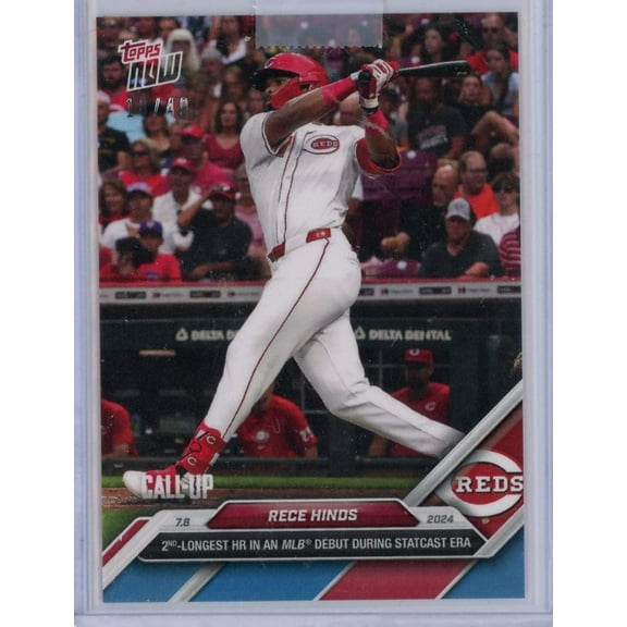 2024 Topps Now Rece Hinds #401 Blue #/49 Rookie RC Baseball Card
