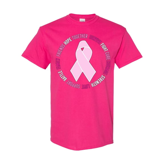 Inktastic Word Circle-breast Cancer Awareness T-Shirt