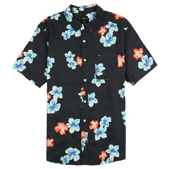 RVCA Anytime Floral Short Sleeve Button Down Shirt