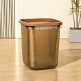 thumbnail image 5 of Large 23L Trash Can with Pressure Ring - Coffee Beige Plastic Waste Basket for Dormitory, Living Room, Hotel & Household Use, 12.4x11 Inches, 5 of 8