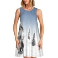 thumbnail image 1 of Fotbe Snowman And Christmas Tree Vestido de Verano sin Mangas para Mujer – Vestido Midi Línea A, Estilo Camiseta Floral, Vestido Playero Casual y Fluido, 1 of 7