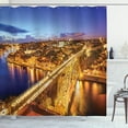 thumbnail image 1 of Ambesonne City Shower Curtain, Porto Dom Luis Bridge, 69"Wx70"L, Apricot Violet Blue, 1 of 3
