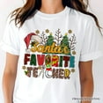 thumbnail image 2 of Santa&rsquo;s Favorite Teacher Christmas T-Shirt, Fun Holiday Classroom Tee, 2 of 5