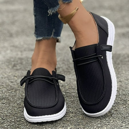 Women s Solid Color Elegant Loafers  Lightweight Flat Slip On Walking Shoes  Comfort Low-top Casual Shoes