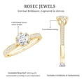 thumbnail image 6 of Cubic Zirconia Solitaire Engagement Ring with Side Stones (Half Carat, AAAA Quality), 14K Yellow Gold, US 6.00, 6 of 7