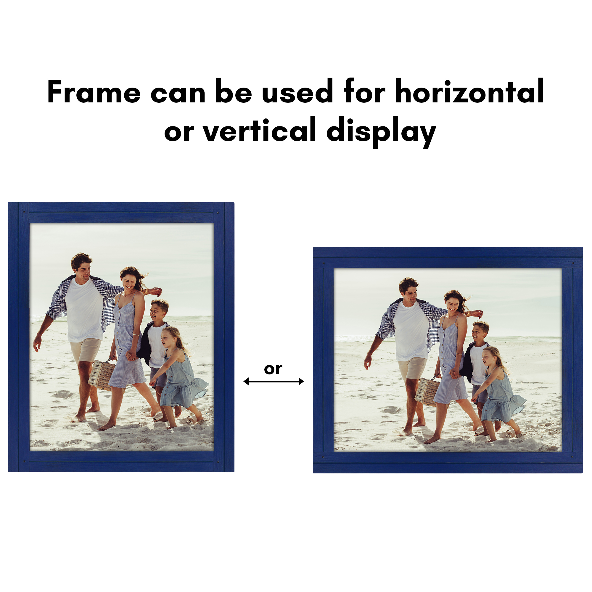 Americanflat 16x20 Picture Frame with Polished Plexiglass Hampton Collection Distressed Frames - Navy Blue