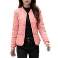 thumbnail image 3 of XPMWRP Women's Oversized Quilted Jacket Fall Casual Puffer Coats Collarless Long Sleeve Button Down Padded Outerwear Orange XXXL, 3 of 9