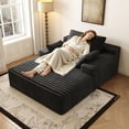 thumbnail image 3 of CARZZI LIFE 63" Plush Cloud Chaise Lounge, Chaise Lounge Couch with Sponge Support, Sofa Bed Couch with Ergonomic Pillows for Living Room and Home Theater, Black, 3 of 8