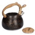 thumbnail image 1 of Tetera Silbante De 3 L Con Diseño De Líneas Doradas Negras De Acero Inoxidable Con Pitido Automático, Mango Ergonómico, Tetera Para Estufa De Agua, Tetera Para Estufa Eléctrica De Gas, Cocina Sweethay HA026340-01, 1 of 6