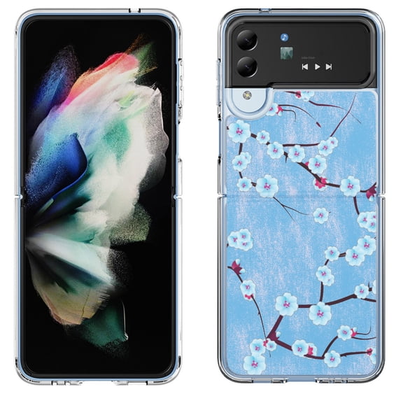 Shockproof Bumper Phone Case for Samsung Galaxy Z Flip 4 5G, by OneToughShield ® - Blossom Sky