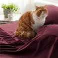 thumbnail image 2 of U by Bedsure Queen Sheet Set - Soft Sheets for Queen Bed, 4 Pieces Hotel Luxury Burgundy Sheets, Easy Care Polyester Microfiber material Cooling Bed Sheet Set, 2 of 7