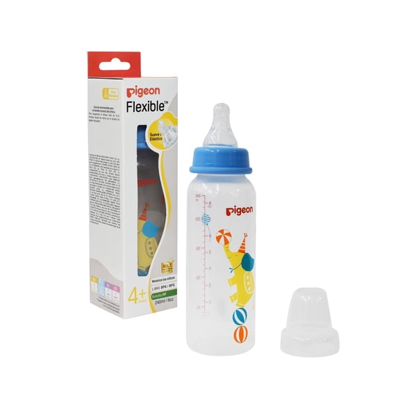 Biberón Pigeon Standard 240ml/8oz Diseño Elefante Anti-colic azul