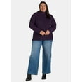 thumbnail image 2 of Terra & Sky Women's Plus Size Funnel Neck Sweater, Midweight, Sizes 0X-5X, 2 of 5