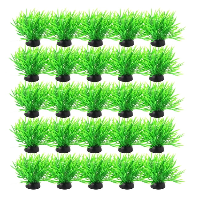 Tanque para Peces de Acuario plástico vívida decoración Ornamento Vegetal Verde Negro 20pcs