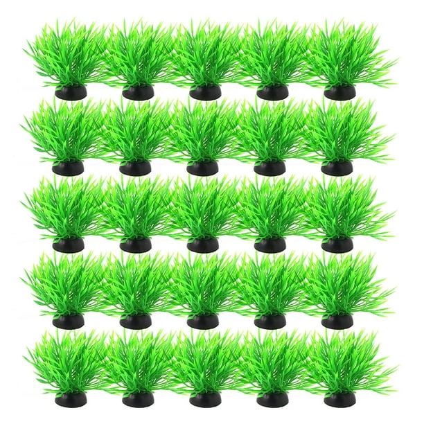 Tanque para Peces de Acuario plástico vívida decoración Ornamento Vegetal Verde Negro 20pcs