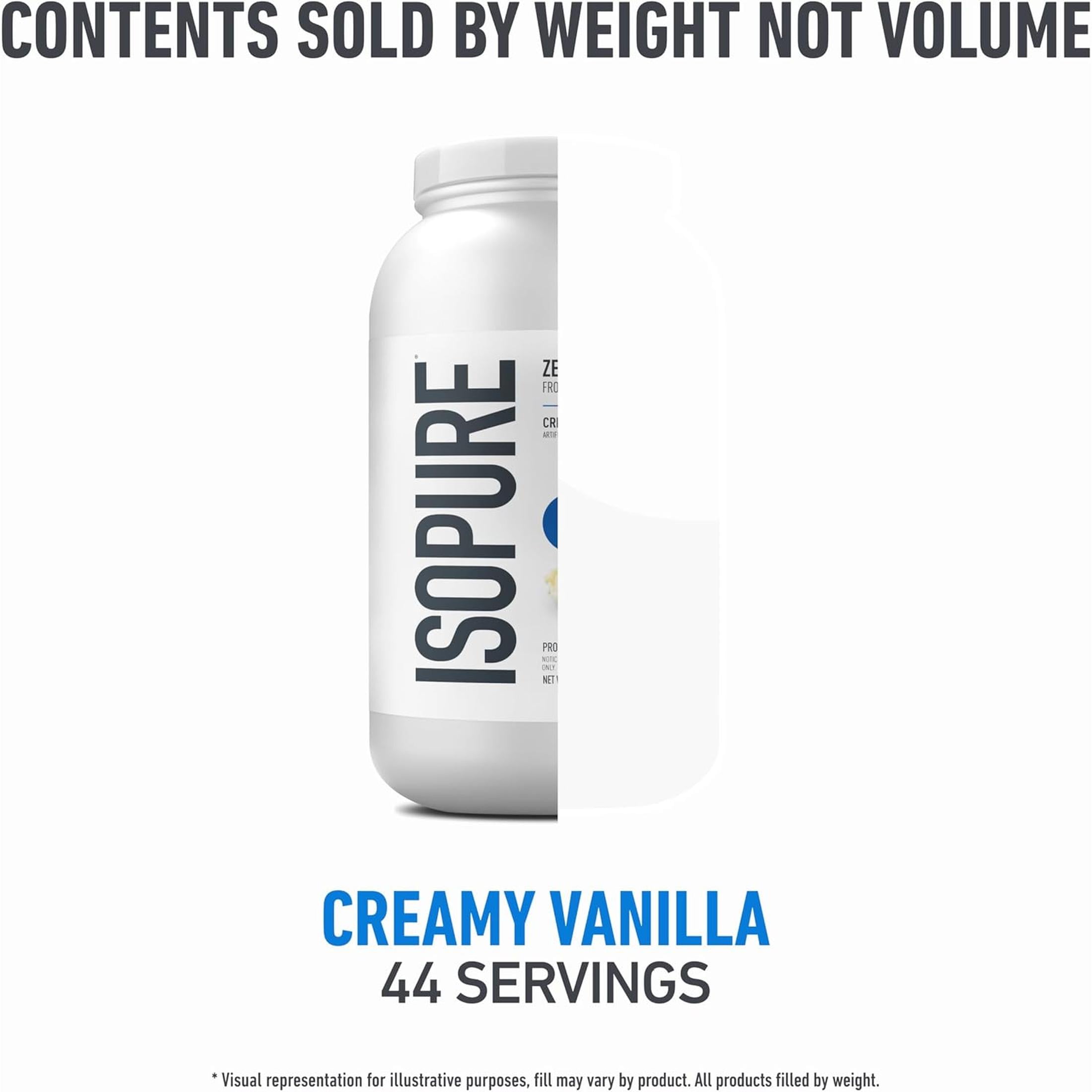 Isopure, Zero Carb 100% Whey Protein Isolate, 25g Protein Powder, Creamy Vanilla, 3 lb