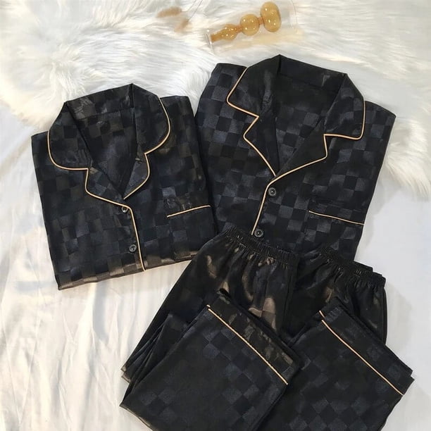 Conjuntos de pijamas de seda de lujo para mujer, Conjunto de pijama de manga larga de alta calidad, cárdigan de seda de hielo a la moda, ropa para el hogar, primavera y otoño