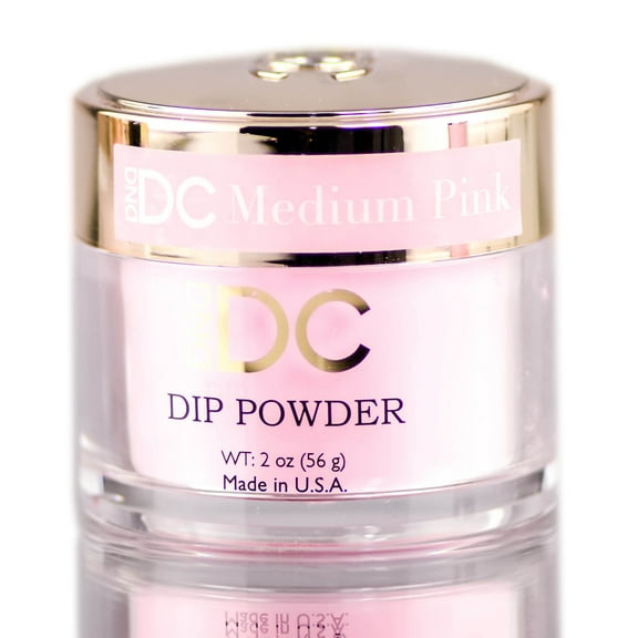 DND DC Pink & White CLEAR BASE Natural DIP POWDER for Nails - Medium Pink