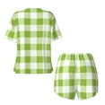 thumbnail image 5 of Lsque White Green Plaid Women's Short-Sleeved Pajama Set - 2 Piece Soft and Lightweight Sleepwear Set-4X-Large, 5 of 9