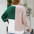 thumbnail image 6 of IROINNID Womens Sweater Round Neckline Pullover Sweater Color Block Casual Mid-Length Long Sleeve Cloud Sweater Tops Shirt Sweater, 6 of 6