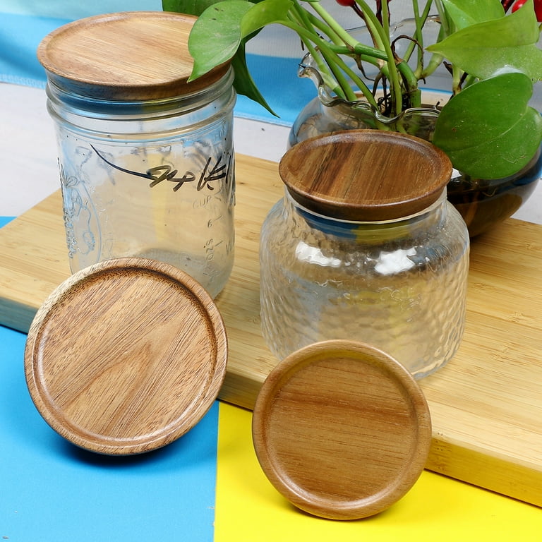 Wooden Jar Lids - 4 Jar Lids ( Wood) -top Jar Lid Set Storage Lids For Ball Jars  Only