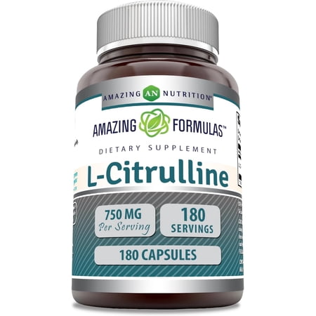 Amazing Formulas L-Citrulline 750 mg Per Serving 180 Capsules Supplement | Amino Acid Supplement for Men & Women | Non-GMO | Gluten Free
