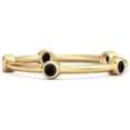 thumbnail image 2 of Mooneye 925 Sterling Silver Gold Vermeil Stackable Black Spinel Five Stone Women Wedding Ring, 2 of 3