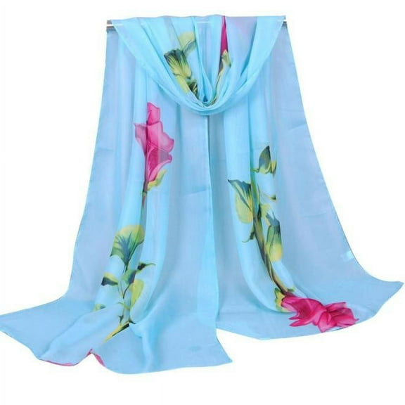 Womens Scarf Fashion Rose Long Soft Wrap Ladies Chiffon Scarves Summer Winter Fall Shawl Wraps Scarfs