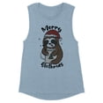 thumbnail image 1 of Merry Slothmas Women's Muscle Tank Small Stonewash Denim, 1 of 5