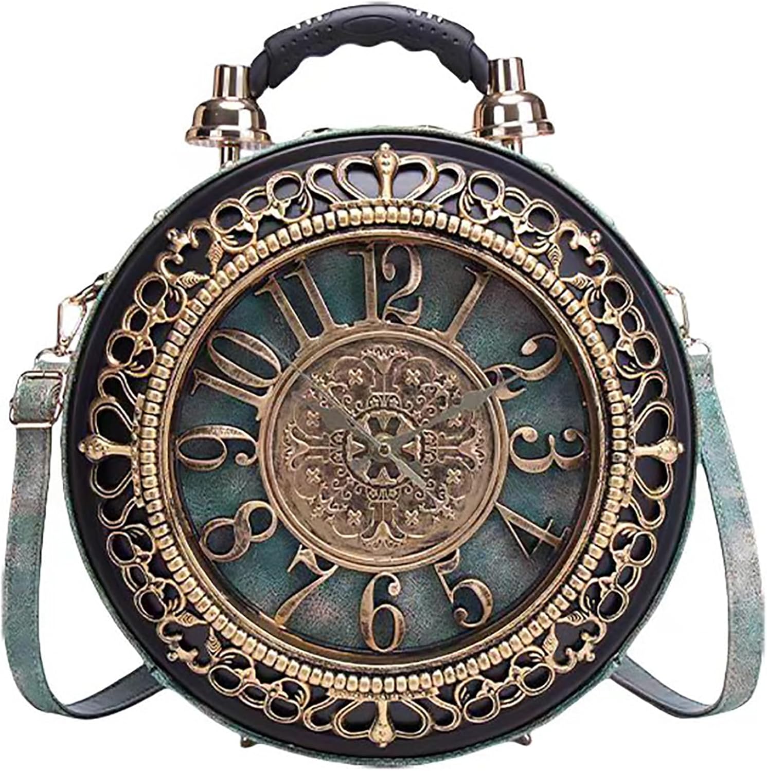 Baguery PVC Clock Shaped Crossbody Bag - Waterproof Adjustable Shoulder Purse for Women