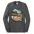 thumbnail image 2 of Wild Bobby, Paradise Surf Shack Marlin Pop Culture Mens Long Sleeve Shirt, Heather Black, 2XL, 2 of 3