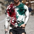 thumbnail image 2 of CEHVOM T-shirt à Manches Longues pour Homme, Coupe Ample, Col Rond, Impression 3d, Haut, Solde, 2 of 5