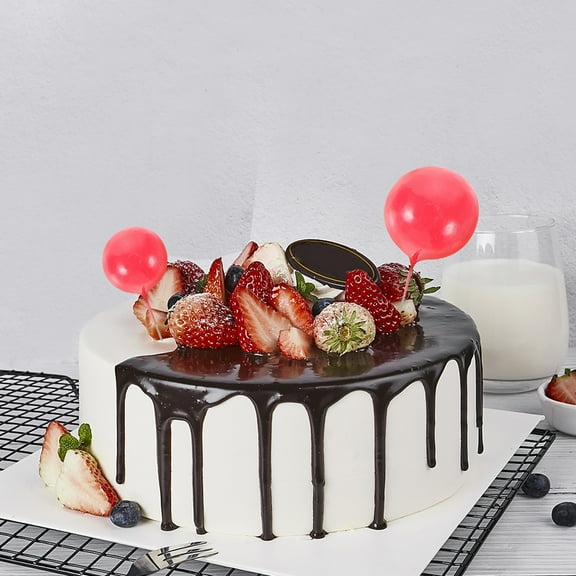 RENACLIPY 40Pcs Red Metal Cake Toppers Photography Props for Birthday Party Decoration