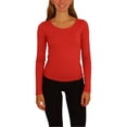 thumbnail image 1 of Aeropostale - Playera de Manga Larga con Espalda de Ganchillo para Mujer, Roja, Mediana, 1 of 5