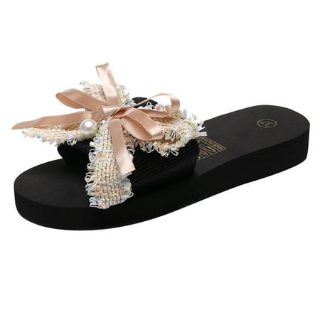 

Youmylove Women Slide Slippers Fashion Beach Breathable Sandals Home Slipper Flip-Flops Wedges Shoes Stylish Female Cozy Daily Walking