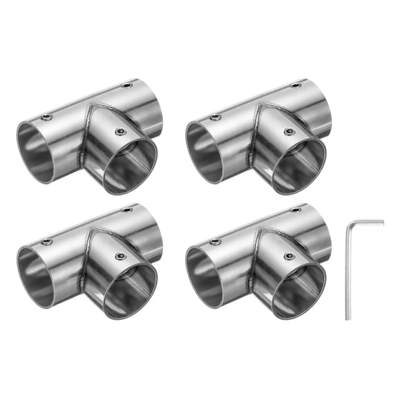 Uxcell 4Pcs Tee Structural Pipe Connectors 1" Fit Pipe Dia  3 Way for DIY Shelf Garden Support