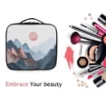 thumbnail image 6 of FORMRS Travel Makeup Bag Large Capacity Train Case Cosmetic Organizer with Adjustable Dividers, Art Mountain and Sun Pattern, 6 of 8