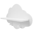 thumbnail image 3 of Stri 1pc Punch Free Wooden Cloud Shape Baffle Shelf Floating Shelf for Home (White), 3 of 7
