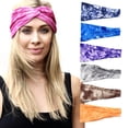 thumbnail image 4 of Qarigey Running Headband Tie Dye Fitness Yoga Hair Ties Quick Dry Multicolor Athletic Hair Styling Accesorios Karate Gifts Blue Type3 NO3, 4 of 6