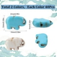 thumbnail image 2 of 1 Box 80PCS Elephant Beads Turquoise Animal Beads Gemstone Charms Cute Small Natural Lucky Precious Blue White Stone Loose Spacer Beads for Jewelry Making Beading Kit Bracelets for DIY, 2 of 6