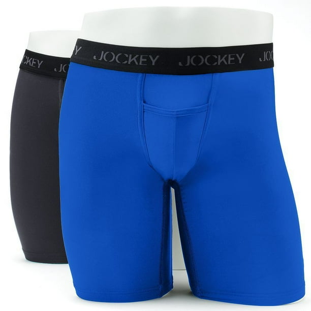 Jockey JOCKEY MEN'S MIDWAY BOXER BRIEF 2 PACK 427 BLUE LARGE UNDERWEAR SPORT