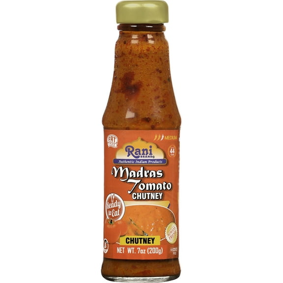 Rani Madras Tomato Chutney 7oz (200g) Glass Jar, Ready to eat, Vegan ~ Gluten Friendly | NON-GMO | Kosher | No Colors | Indian Origin