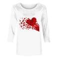 thumbnail image 4 of VKOYWKM Valentine's Day Tops for Women Cute Love Heart Graphic Tees 3/4 Sleeve Crew Neck Holiday T-Shirts Valentines Day Gifts, 4 of 5