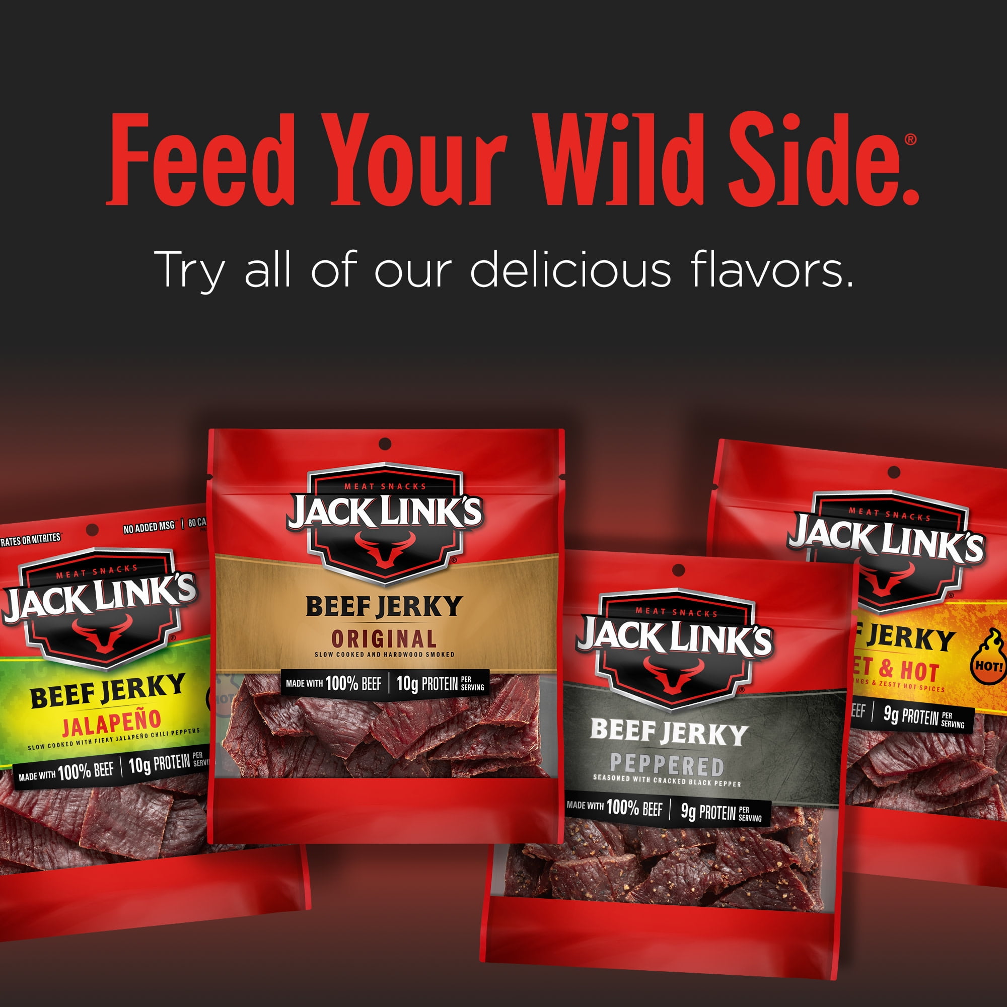 (3 pack) Jack Link’s Beef Jerky, Teriyaki, Made with 100% Beef, 11g of Protein per Serving, 2.85 oz Bag